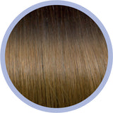 Flat Ring-On Ombre Line 50 cm 4/14 Dunkles Kastanienbraun/Blond