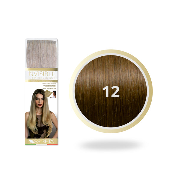Seiseta Invisible Clip-on 12/Dunkles Goldblond
